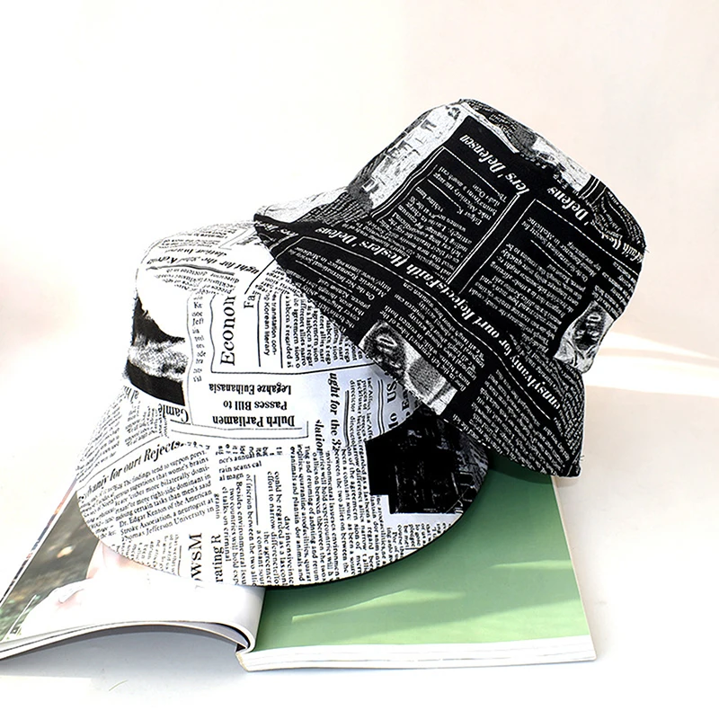 Vintage Newspaper Pattern Bucket Hats Women men's Panama Hat Fishing Hat Fisherman Cap Casual Sun Hat
Vintage Newspaper Pattern Bucket Hats Women men's Panama Hat Fishing Hat Fisherman Cap Casual Sun Hat