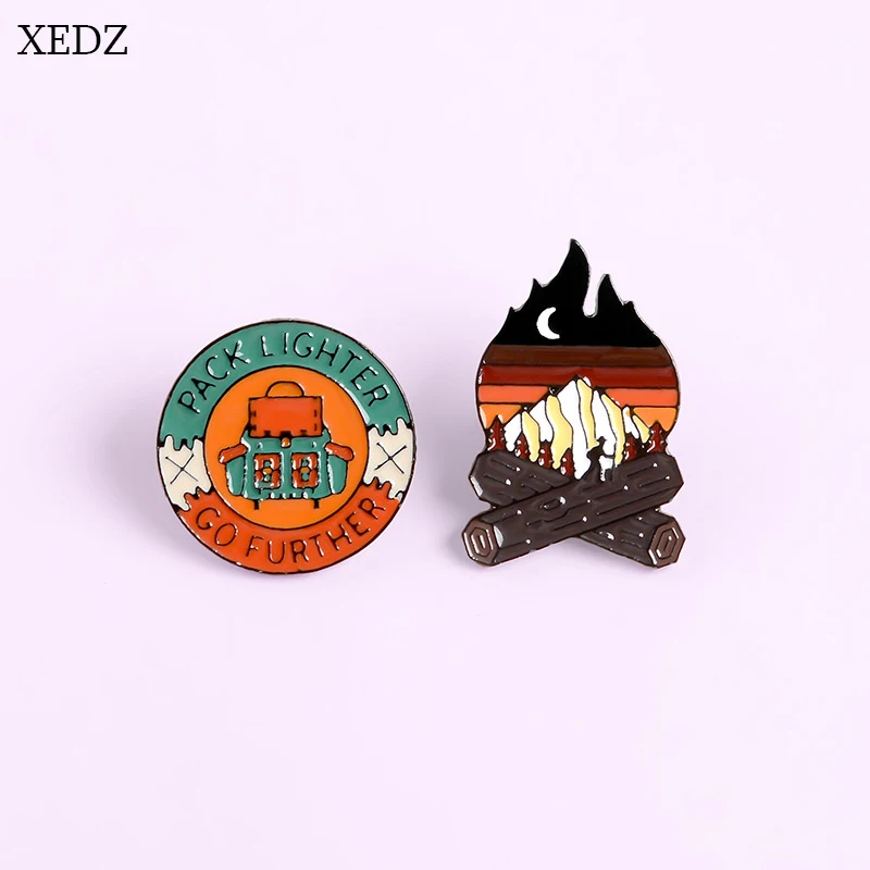 XEDZ New PACK LINGHTER GO FURTHER backpack brooch wood fire stack badge fashion denim clothing backpack pendant gift jewelry
XEDZ New PACK LINGHTER GO FURTHER backpack brooch wood fire stack badge fashion denim clothing backpack pendant gift jewelry