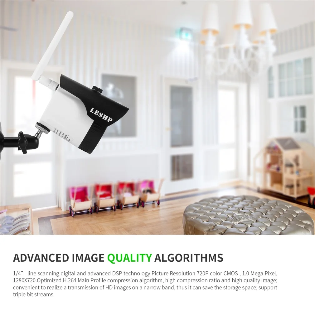 LESHP Waterproof H.264 1.0 MP1280X720 HD WIFI Security Mini IP IR Bullet Camera SN-IPC-4006FSW10 Network Surveillance Camera
LESHP Waterproof H.264 1.0 MP1280X720 HD WIFI Security Mini IP IR Bullet Camera SN-IPC-4006FSW10 Network Surveillance Camera
