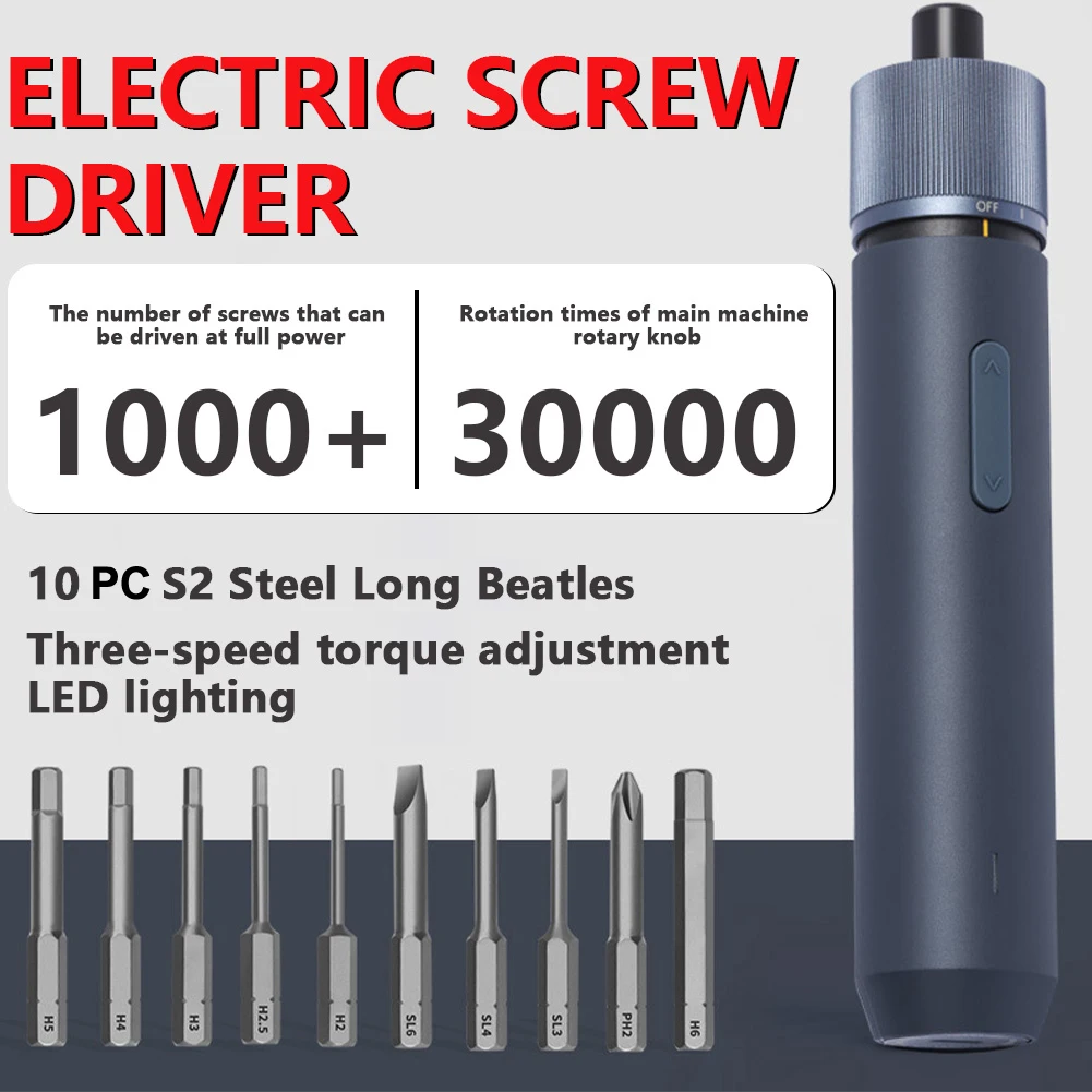 3.6V Mini Electrical Screwdriver Set Smart Cordless Rechargeable Power Battery Screwdriver with LED Light 10pcs Screwdriver Bits
3.6V Mini Electrical Screwdriver Set Smart Cordless Rechargeable Power Battery Screwdriver with LED Light 10pcs Screwdriver Bits