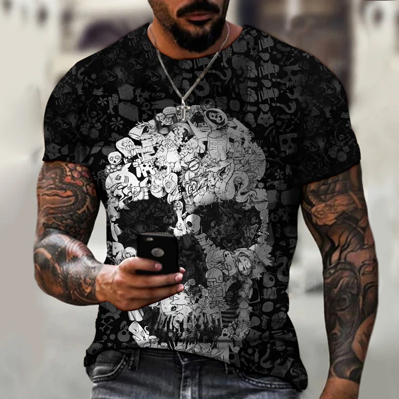 Skull Women's T-shirt Men's Hip Hop 3D Shirt Horror O-Neck T-shirt Summer Fashion Tops Boys Clothing Large Size Street Clothing
Skull Women's T-shirt Men's Hip Hop 3D Shirt Horror O-Neck T-shirt Summer Fashion Tops Boys Clothing Large Size Street Clothing