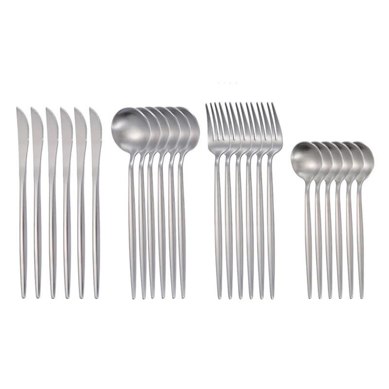 24 Pcs Tableware 304 Stainless Steel Cutlery Set Kitchen Knives Forks Spoons Set Dinnerware Set Dinner Wedding Black Cutlery
24 Pcs Tableware 304 Stainless Steel Cutlery Set Kitchen Knives Forks Spoons Set Dinnerware Set Dinner Wedding Black Cutlery
