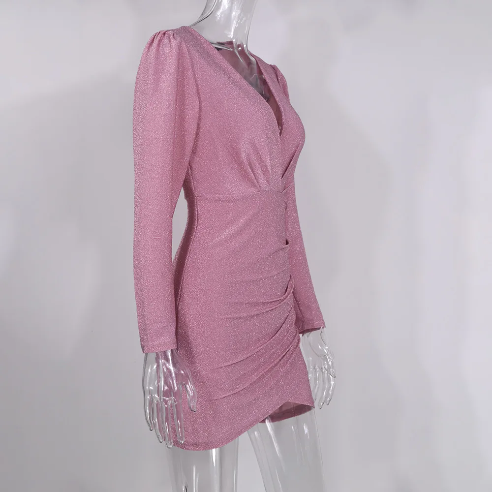 2021 new during the spring and autumn long sleeve fold dresses pink national wind v-neck temperament commuter dress
2021 new during the spring and autumn long sleeve fold dresses pink national wind v-neck temperament commuter dress