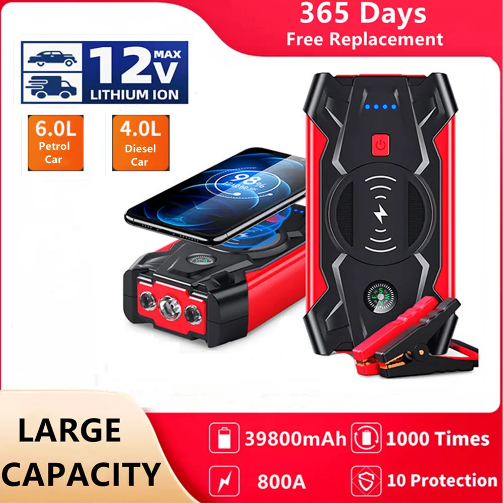 39800mAh Car Jump Starter Power Bank, Auto Emergency Start-up Power Supply 12V Start Device Portable Car Battery Booster Charger 
39800mAh Car Jump Starter Power Bank, Auto Emergency Start-up Power Supply 12V Start Device Portable Car Battery Booster Charger