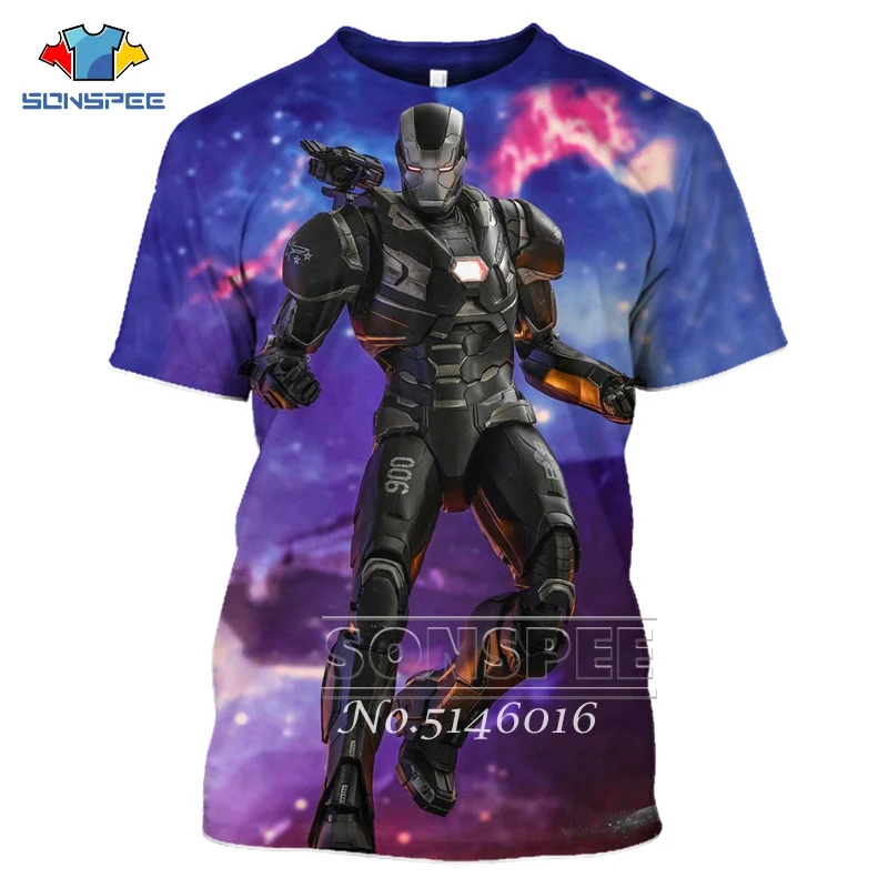 SONSPE/Детские модные повседневные футболки футболка с 3D принтом Harajuku super hero War Machine