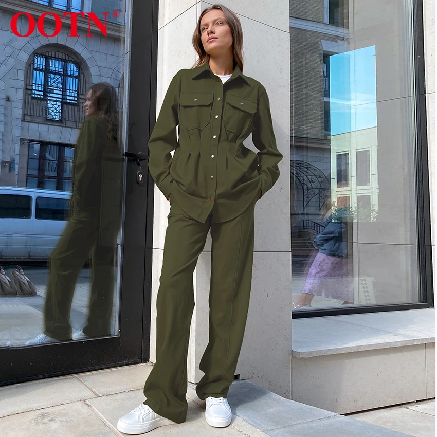 Брючный костюм OOTN в стиле сафари, Женский плиссированный кардиган с отложным воротником и карманами с длинным рукавом, осенний наряд, компл...
Брючный костюм OOTN в стиле сафари, Женский плиссированный кардиган с отложным воротником и карманами с длинным рукавом, осенний наряд, компл...