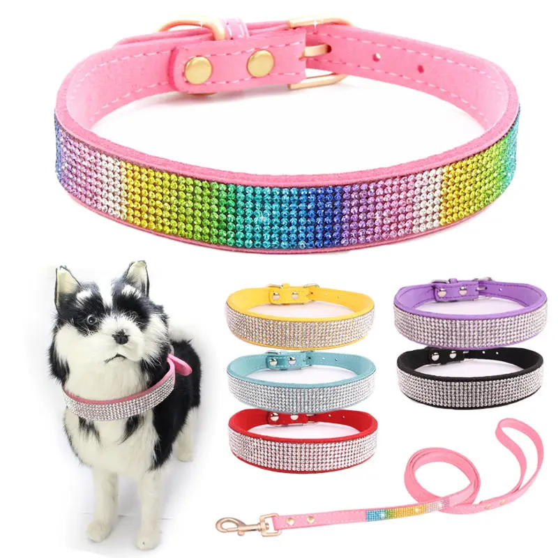 Rhinestone Dog Collar Leash Pet Cat Accessories Pink Small Large Necklace Shine Soft Neck Strap For Teddy Chihuahua Green
Rhinestone Dog Collar Leash Pet Cat Accessories Pink Small Large Necklace Shine Soft Neck Strap For Teddy Chihuahua Green