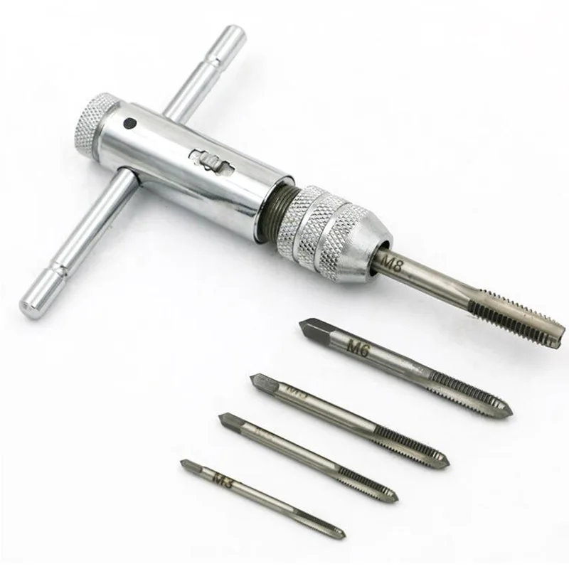 6Pcs/set Handle Tap Wrench Ratchet Spanner with M3-M8 Screw Taps Thread Metric Plugs Machinist Hand Tools Tap Die Set
6Pcs/set Handle Tap Wrench Ratchet Spanner with M3-M8 Screw Taps Thread Metric Plugs Machinist Hand Tools Tap Die Set