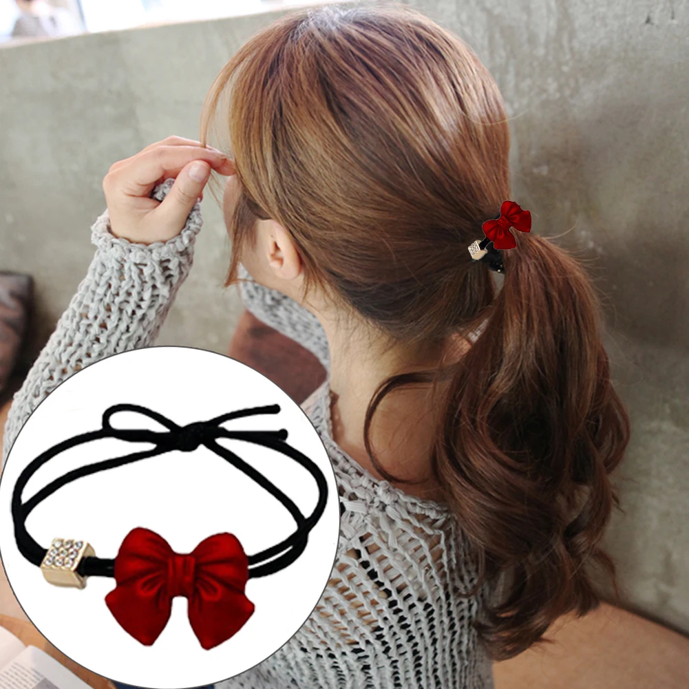 New 1Pcs Cute Small Red Bow Butterfly Elastic Hair Band Rhinestone Bow Hair Circle For Girl Ponytail Holder Hair Accessories
New 1Pcs Cute Small Red Bow Butterfly Elastic Hair Band Rhinestone Bow Hair Circle For Girl Ponytail Holder Hair Accessories