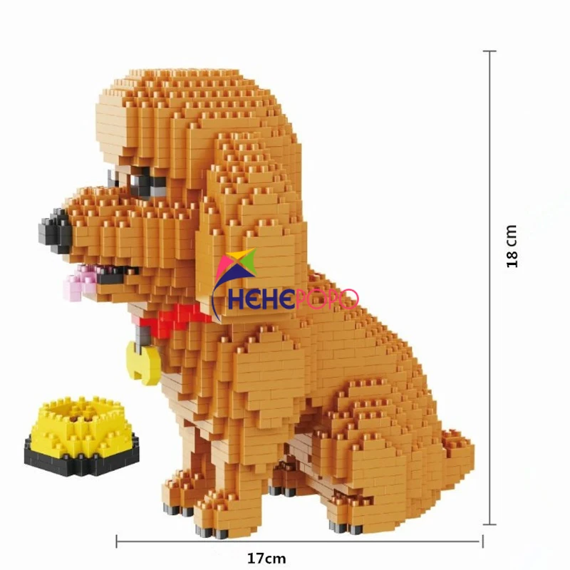 Мопсы собака строительная игрушка мини блок модель 8808 детский пудель 1500 шт.