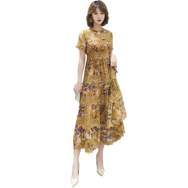 New Spring Summer Women Chiffon Printed Floral Short Sleeve Mid-calf Dress High Quality Fashion Plus Size L XL 2XL 3XL 4XL 5XL
New Spring Summer Women Chiffon Printed Floral Short Sleeve Mid-calf Dress High Quality Fashion Plus Size L XL 2XL 3XL 4XL 5XL