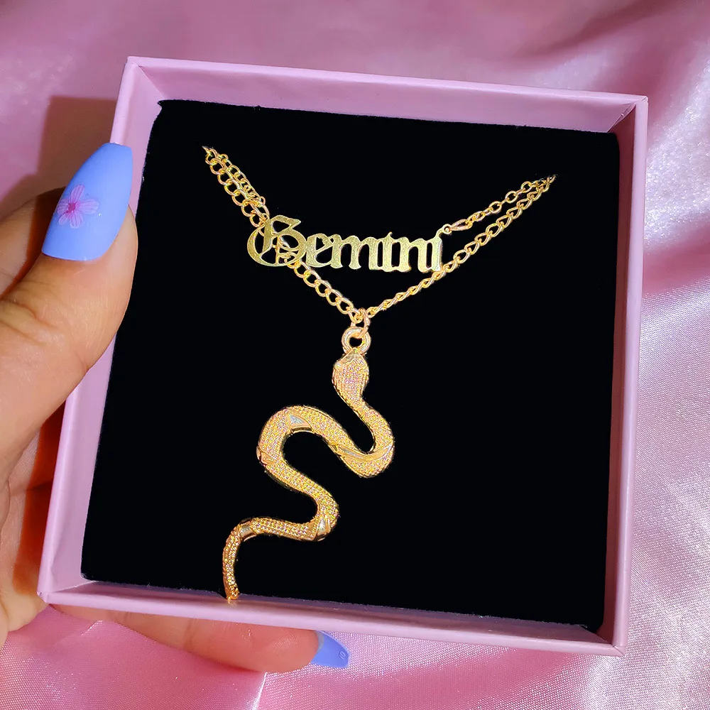 Bohemia Golden Constellation Letters Snake Necklace For Women Multi layer Metal Long Clavicle Chain 2021 Jewelry Birthday Gift
Bohemia Golden Constellation Letters Snake Necklace For Women Multi layer Metal Long Clavicle Chain 2021 Jewelry Birthday Gift