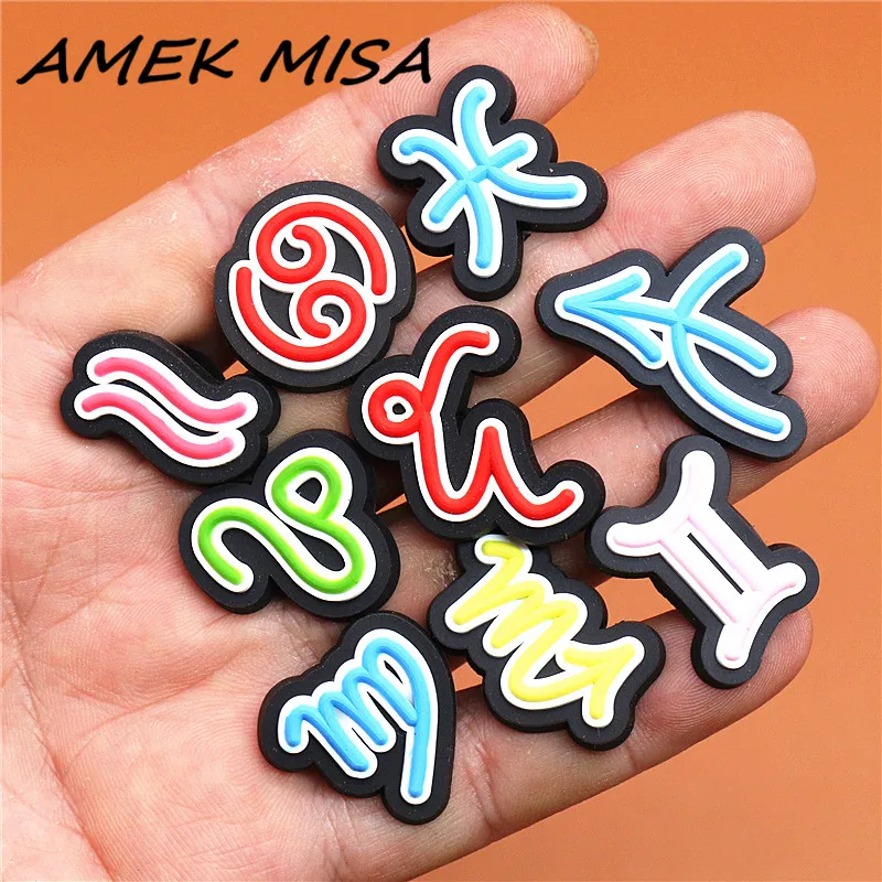 Single Sale 12 Constellation Symbols PVC Shoe Charms Cute Scorpio Leo Virgo Shoe Buckle Decoration Jibz fit Croc Kids X-mas Gift
Single Sale 12 Constellation Symbols PVC Shoe Charms Cute Scorpio Leo Virgo Shoe Buckle Decoration Jibz fit Croc Kids X-mas Gift