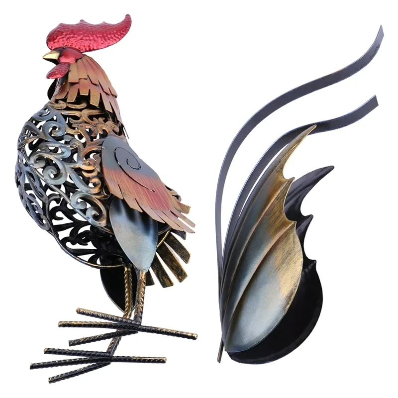 Metal Sculpture Carved Iron Rooster Garden Decoration Furnishing Articles Artwork Home Decor Animal Craft Iron Art Gift 
Metal Sculpture Carved Iron Rooster Garden Decoration Furnishing Articles Artwork Home Decor Animal Craft Iron Art Gift