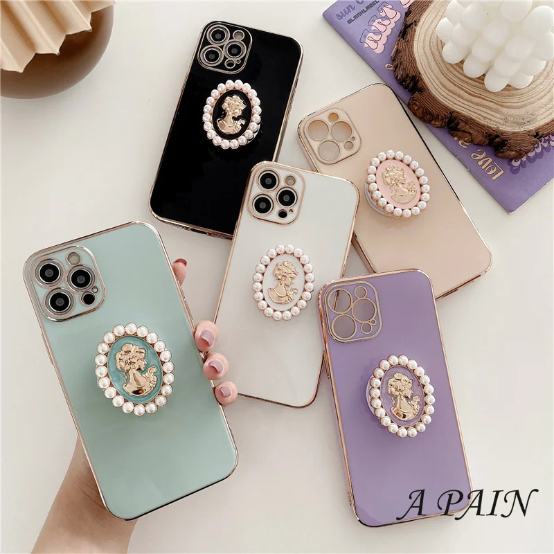 Japan Fashion Female 3D Pearl Head Bracket Plating Soft Phone Case For IPhone 11 12 Pro X XR XS Max 7 8 Plus Luxury Back Cover
Japan Fashion Female 3D Pearl Head Bracket Plating Soft Phone Case For IPhone 11 12 Pro X XR XS Max 7 8 Plus Luxury Back Cover