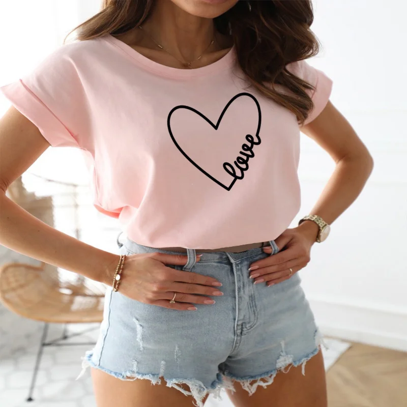 Love Letter Printing T Shirt for Women Harajuku O-Neck Woman TShirts Tops Summer Street Style Plus Size T Shirt Loose Ropa Mujer
Love Letter Printing T Shirt for Women Harajuku O-Neck Woman TShirts Tops Summer Street Style Plus Size T Shirt Loose Ropa Mujer