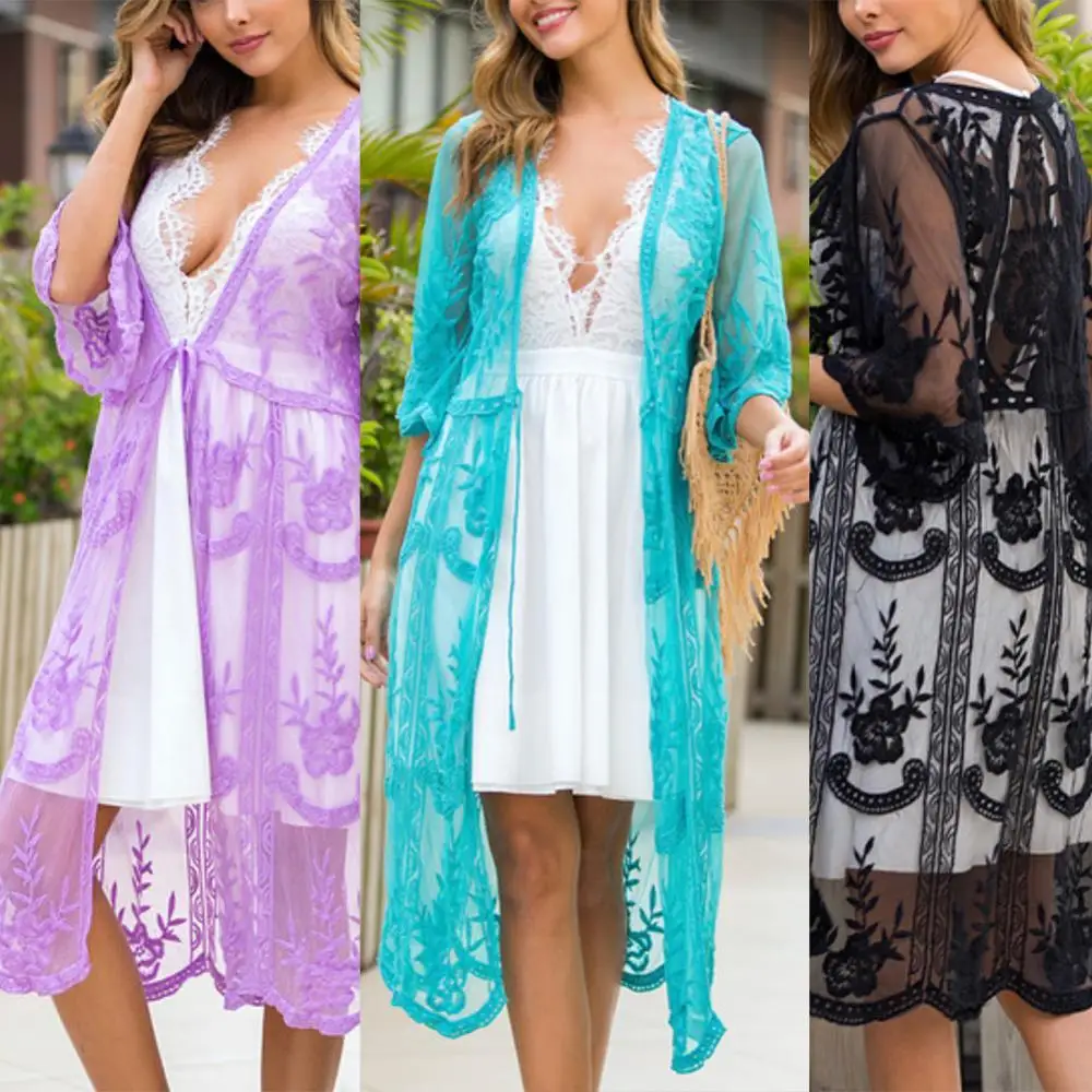 Hot Sales Women Lace Flower Flare Sleeve See Through Long Cardigan Bikini Outer Cover Up
Hot Sales Women Lace Flower Flare Sleeve See Through Long Cardigan Bikini Outer Cover Up