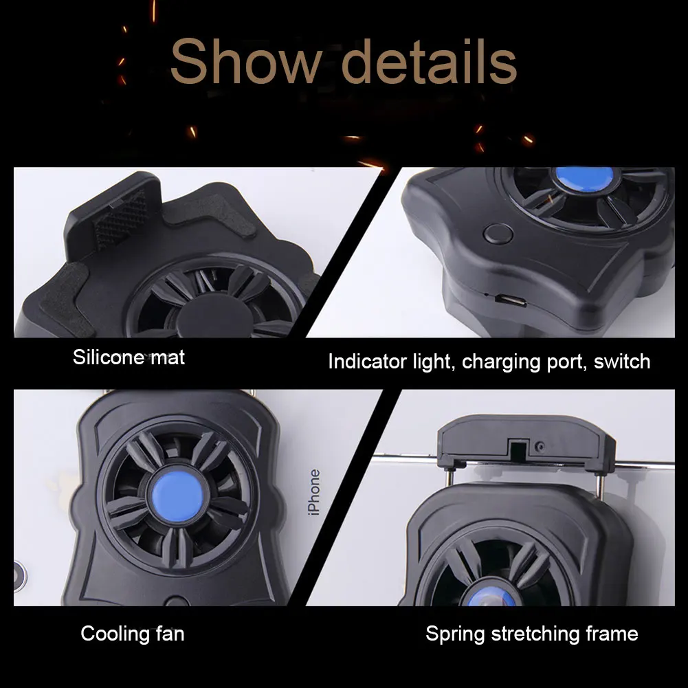Newly Mobile Phone Cooler Cooling Fan Holder Stand Anti-slip Portable Heat Sink for Gaming
Newly Mobile Phone Cooler Cooling Fan Holder Stand Anti-slip Portable Heat Sink for Gaming