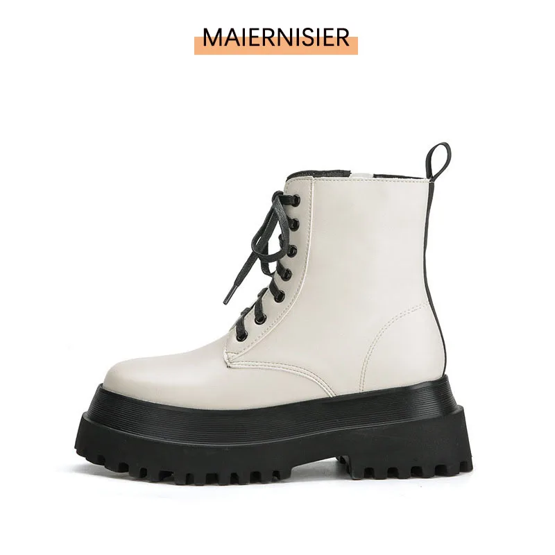 Custom Lace-Up Platform Women'S Boots Bulky Winter Boots Wild White Martin Boots Thick Heel
Custom Lace-Up Platform Women'S Boots Bulky Winter Boots Wild White Martin Boots Thick Heel
