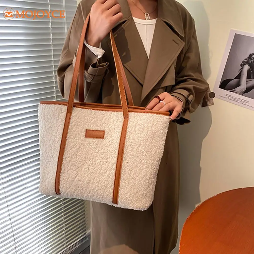 Women Soft Faux Lamb Wool Pure Color Handbags Female Travel Fluffy Underarm Bags Large Handbags for Daily Leisure
Women Soft Faux Lamb Wool Pure Color Handbags Female Travel Fluffy Underarm Bags Large Handbags for Daily Leisure