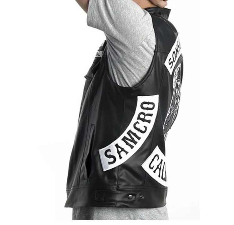 2021NEW Black Motorcycle Leather Vest Men Son of anarchy Spring Fashion Punk Sleeveless Jacket V Neck Plus Size Waistcoats S-3XL
2021NEW Black Motorcycle Leather Vest Men Son of anarchy Spring Fashion Punk Sleeveless Jacket V Neck Plus Size Waistcoats S-3XL