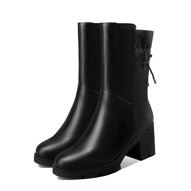Rubber Boots For Women Genuine Leather 2020 Winter Women's Shoes Mid-calf Boots Non Slip Plush Warm High Heel Women's Boots
Rubber Boots For Women Genuine Leather 2020 Winter Women's Shoes Mid-calf Boots Non Slip Plush Warm High Heel Women's Boots