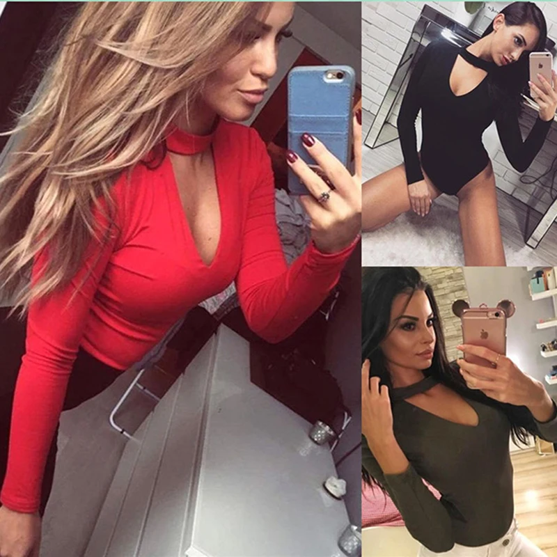 2021 Sexy Womens Long Sleeve Bodysuit Choker Romper Deep V Neck Bodycon Body Suit One Piece Fitness Overalls For Women
2021 Sexy Womens Long Sleeve Bodysuit Choker Romper Deep V Neck Bodycon Body Suit One Piece Fitness Overalls For Women