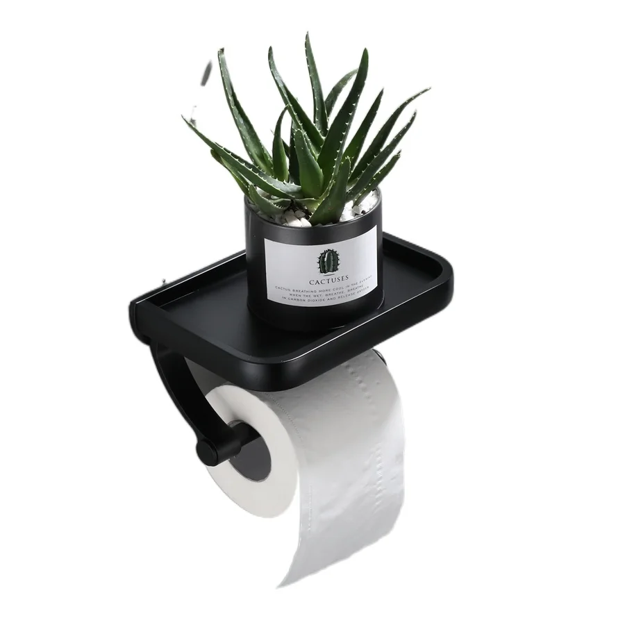 Wall Mounted Black Toilet Paper Holder Tissue Paper Holder Roll Holder With Phone Storage Shelf Bathroom Accessories 
Wall Mounted Black Toilet Paper Holder Tissue Paper Holder Roll Holder With Phone Storage Shelf Bathroom Accessories
