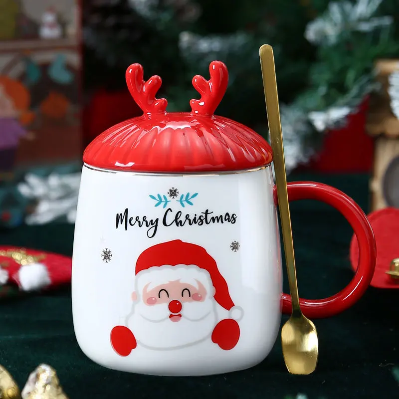 Стеклянная креативная Рождественская керамическая кружка с изображением милой