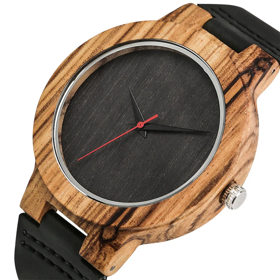 Кварцевые деревянные часы для мужчин из натуральной кожаные Наручные женщин и с