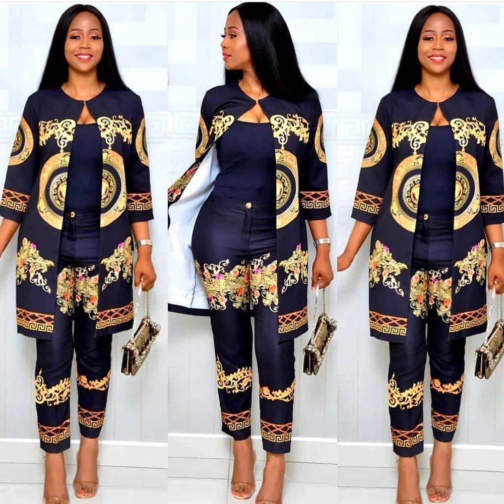 2020 Fashion Women Suit Elegant Vintage Printing Cardigan Coat + Trousers Two Piece Sets African Clothing Dashiki Ankara Clothes
2020 Fashion Women Suit Elegant Vintage Printing Cardigan Coat + Trousers Two Piece Sets African Clothing Dashiki Ankara Clothes