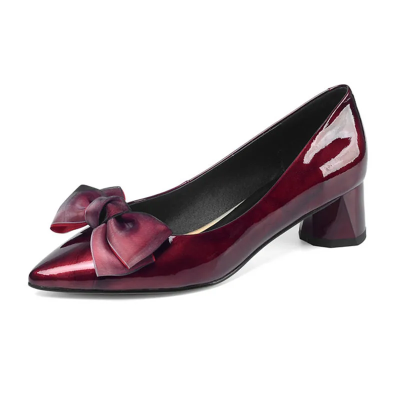 Elegant Women Spring Summer Shoes Women Genuine Cow Patent Leather Pointed Toe Butterfly-knot Pumps Dancing Shoes Woman
Elegant Women Spring Summer Shoes Women Genuine Cow Patent Leather Pointed Toe Butterfly-knot Pumps Dancing Shoes Woman