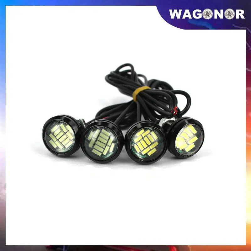 Белый AC/DC 12V орлиный глаз светодиодный светильник 4014 12SMD 23 мм дневного света DRL