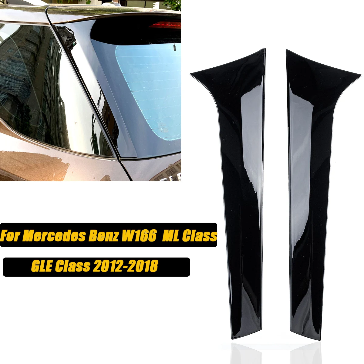 W166 Rear Window Splitter Spoiler Side Wing Cover Sticker For Mercedes Benz ML Class ML63 ML250 ML330 GLE Class GLE63 2012-2018
W166 Rear Window Splitter Spoiler Side Wing Cover Sticker For Mercedes Benz ML Class ML63 ML250 ML330 GLE Class GLE63 2012-2018