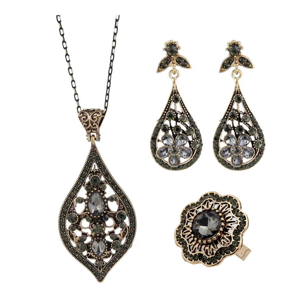 Sunspicems Vintage Bohemia Women Wedding Jewelry Sets Retro Gold Color Turkish Earring Necklace Ring Flower Bijoux Bride Gift
Sunspicems Vintage Bohemia Women Wedding Jewelry Sets Retro Gold Color Turkish Earring Necklace Ring Flower Bijoux Bride Gift