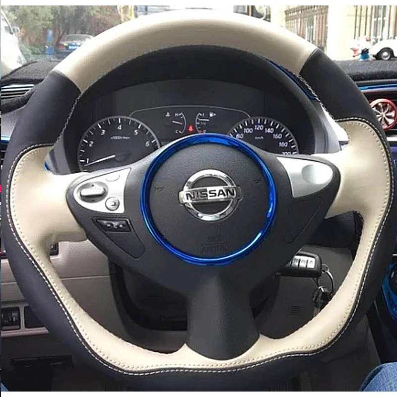 DIY hand-sewn leather car steering wheel cover for Nissan Teana X-TRAIL Kicks Qashqai Bluebird Sylphy Bluebird Tiida SUNNY
DIY hand-sewn leather car steering wheel cover for Nissan Teana X-TRAIL Kicks Qashqai Bluebird Sylphy Bluebird Tiida SUNNY