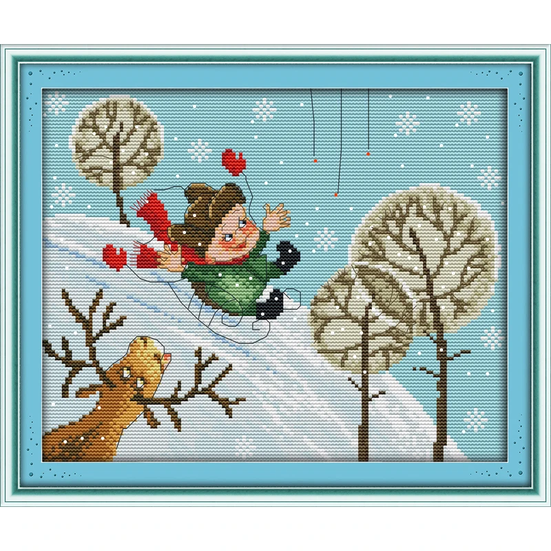 Everlasting Love The Skiing Boy Chinese Cross Stitch Kits Ecological Cotton Stamped 14 11CT DIY Gift Wedding Decoration For Home
Everlasting Love The Skiing Boy Chinese Cross Stitch Kits Ecological Cotton Stamped 14 11CT DIY Gift Wedding Decoration For Home