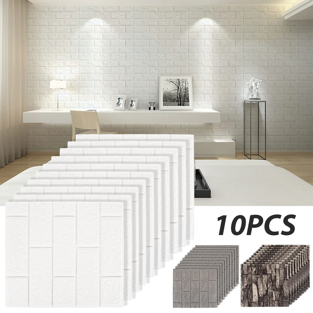 10pcs 3D Wall Sticker Imitation Brick Bedroom Decoration Waterproof Self Adhesive Wallpaper For Living Room Kitchen TV Backdrop 
10pcs 3D Wall Sticker Imitation Brick Bedroom Decoration Waterproof Self Adhesive Wallpaper For Living Room Kitchen TV Backdrop