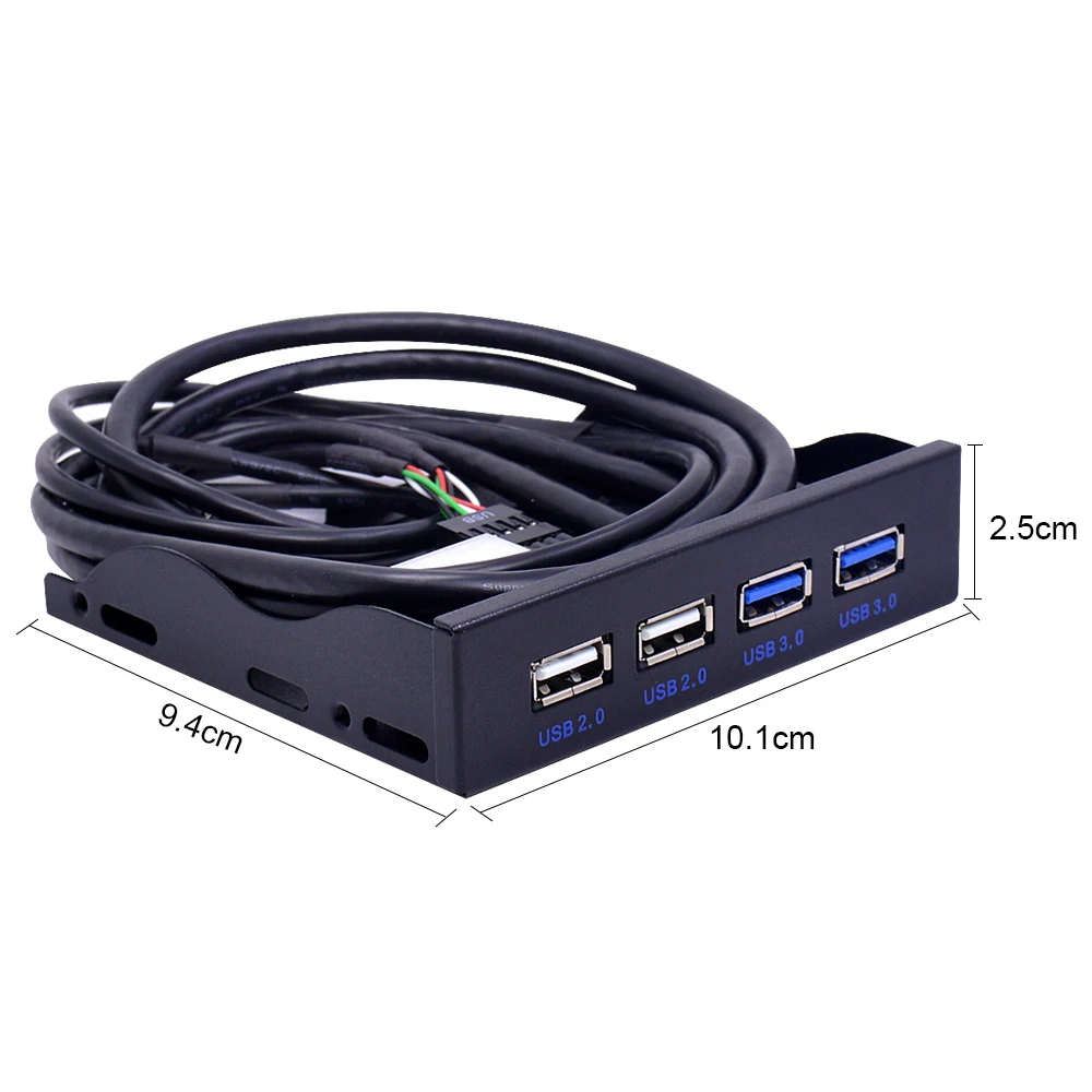 

4 Ports USB 2.0 USB 3.0 Front Panel Hub USB3.0 Splitter Internal Combo Bracket Adapter for PC Desktop 3.5 Inch Floppy Bay