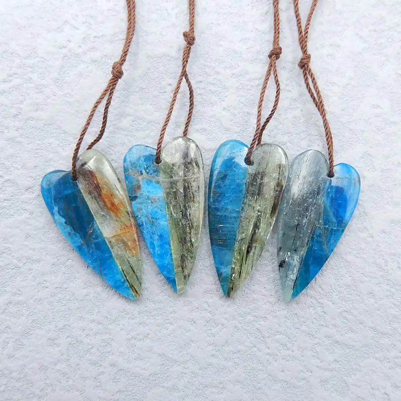 4Pcs Natural Stone Intarsia Pendant Beads,Blue Apatite Crystal,Green Kyanite,Blue Kyanite Heart Pendants Set 33x16x5mm,19g
4Pcs Natural Stone Intarsia Pendant Beads,Blue Apatite Crystal,Green Kyanite,Blue Kyanite Heart Pendants Set 33x16x5mm,19g