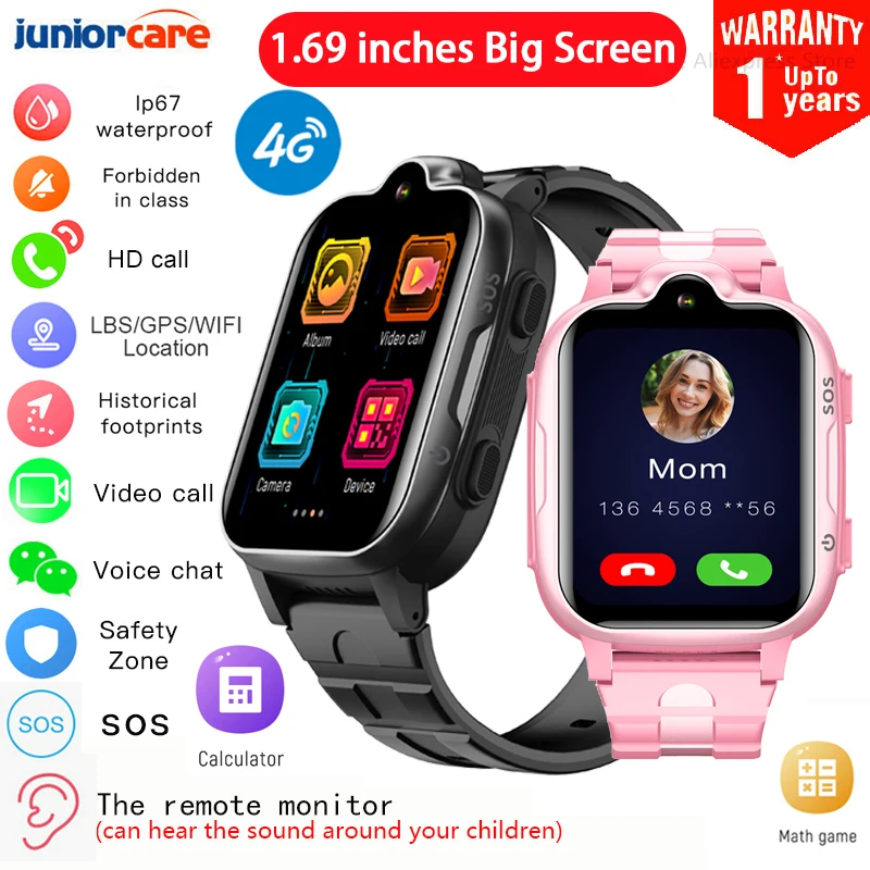 4G Children Smart Watch GPS WIFI SOS HD Video Call Touch Screen IP67 Waterproof Call Back Smart Watch For Kids Phone Watch Gift
4G Children Smart Watch GPS WIFI SOS HD Video Call Touch Screen IP67 Waterproof Call Back Smart Watch For Kids Phone Watch Gift