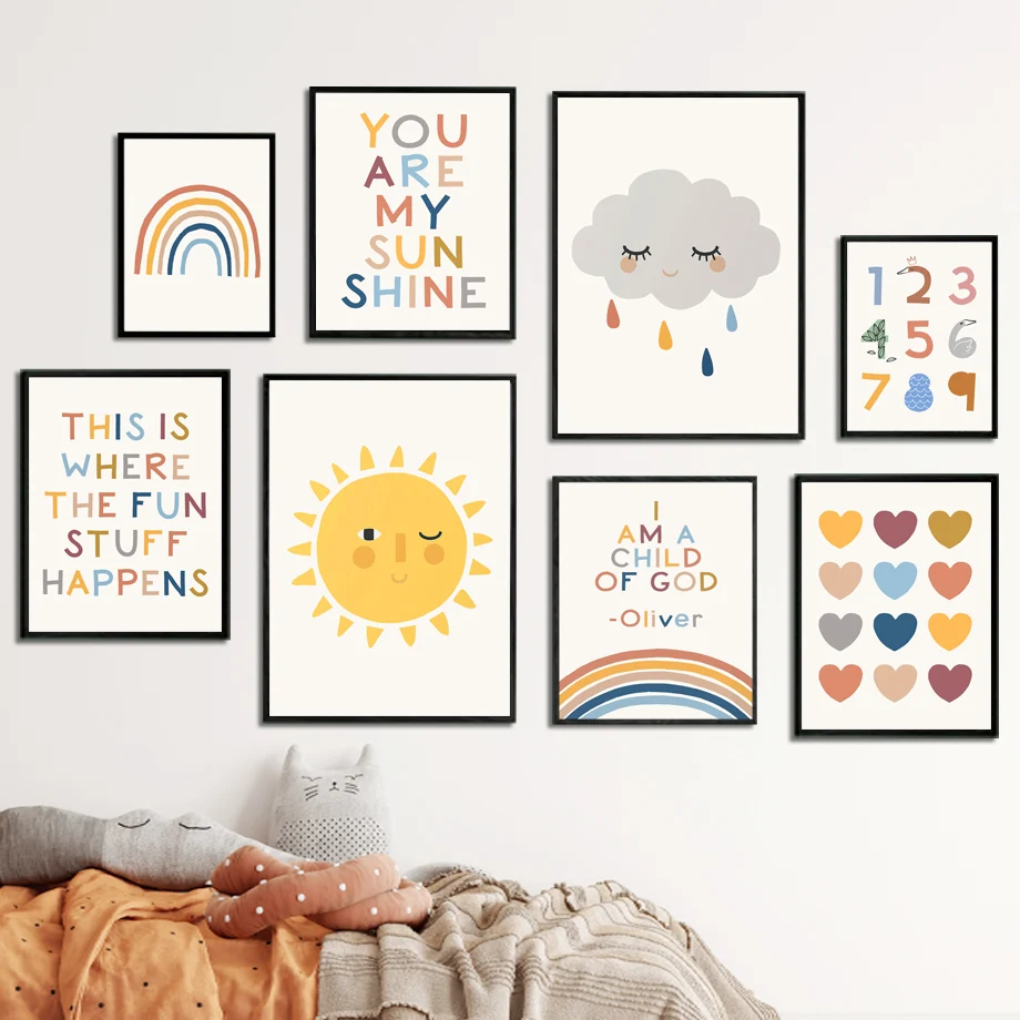 Rainbow Sun ABC Alphabet Cloud Numerals Wall Art Canvas Painting Nordic Posters And Prints Wall Pictures Kids Room Kawaii Decor
Rainbow Sun ABC Alphabet Cloud Numerals Wall Art Canvas Painting Nordic Posters And Prints Wall Pictures Kids Room Kawaii Decor