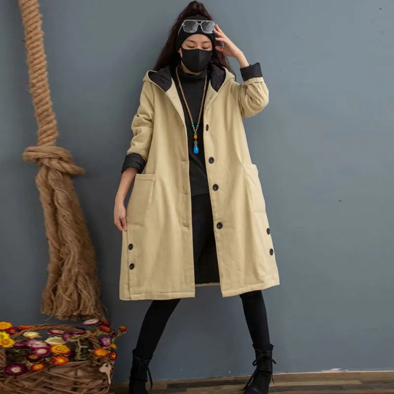 Jacket Winter Coat Women Parkas 2020 Solid Hooded Collar Single Breasted Female Winter Jackets Warm Thick Loose Long Women Coat
Jacket Winter Coat Women Parkas 2020 Solid Hooded Collar Single Breasted Female Winter Jackets Warm Thick Loose Long Women Coat