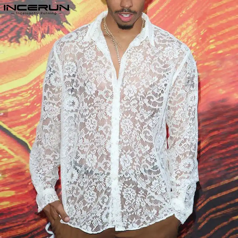 2021 Мужская кружевная прозрачная рубашка с отложным воротником и длинным рукавом, пикантные сетчатые рубашки с принтом на пуговицах, улична...
2021 Мужская кружевная прозрачная рубашка с отложным воротником и длинным рукавом, пикантные сетчатые рубашки с принтом на пуговицах, улична...