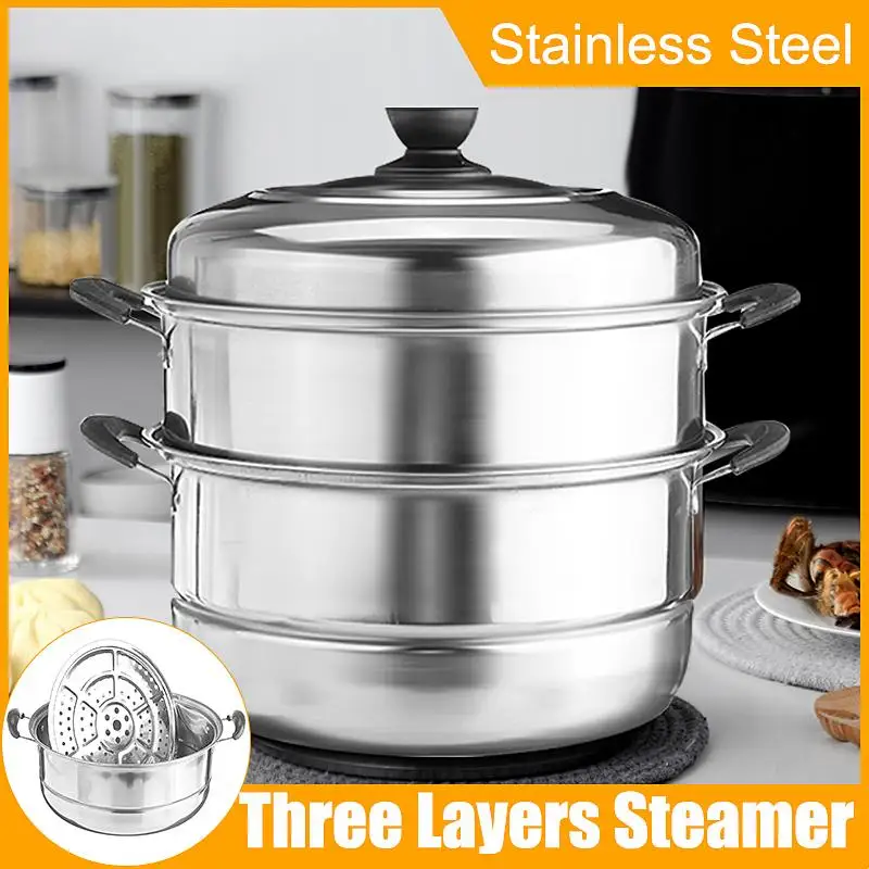 Stainless Steel Three layers Thick Steamer Pot Soup Steam Pot Universal Cooking Pots for Induction Cooker Gas Stove Steam Pot
Stainless Steel Three layers Thick Steamer Pot Soup Steam Pot Universal Cooking Pots for Induction Cooker Gas Stove Steam Pot
