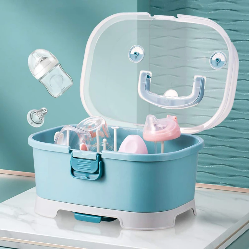 Baby Bottle Drying Rack Storage,Large Nursing Bottle Storage boxOrganizer with Cover,Portable Kitchen Cabinet Organizer
Baby Bottle Drying Rack Storage,Large Nursing Bottle Storage boxOrganizer with Cover,Portable Kitchen Cabinet Organizer
