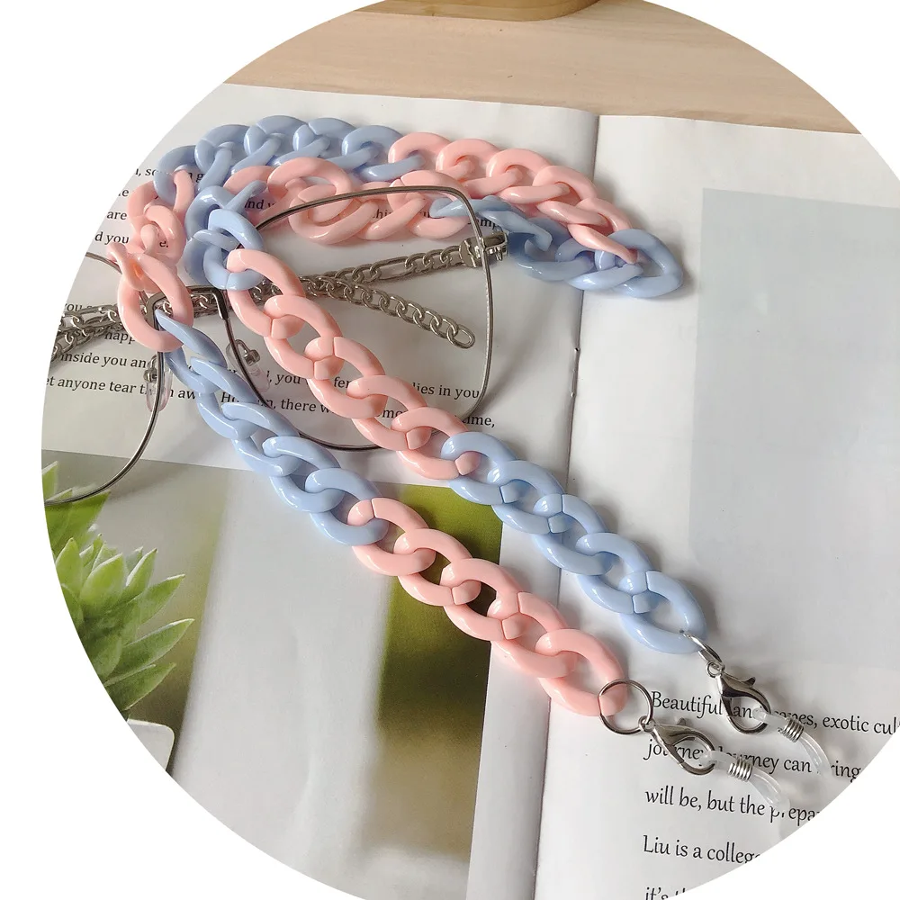 Candy Color New Acrylic Long Chain Pink Blue Contrast Glasses Hanging Neck Chain Lanyards Sunglasses Holder Accessories 
Candy Color New Acrylic Long Chain Pink Blue Contrast Glasses Hanging Neck Chain Lanyards Sunglasses Holder Accessories