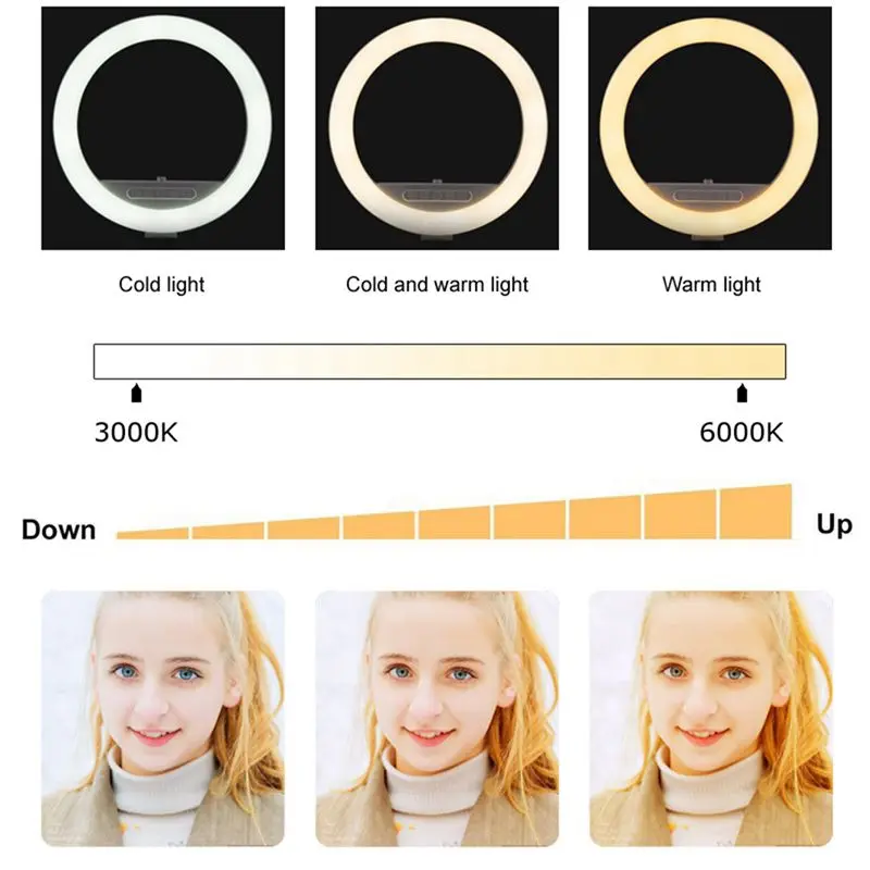 Press Stepless Dimming Ring Light Bracket LED Live Fill Light Desktop Photo Video Fill Light Tripod Floor Model
Press Stepless Dimming Ring Light Bracket LED Live Fill Light Desktop Photo Video Fill Light Tripod Floor Model