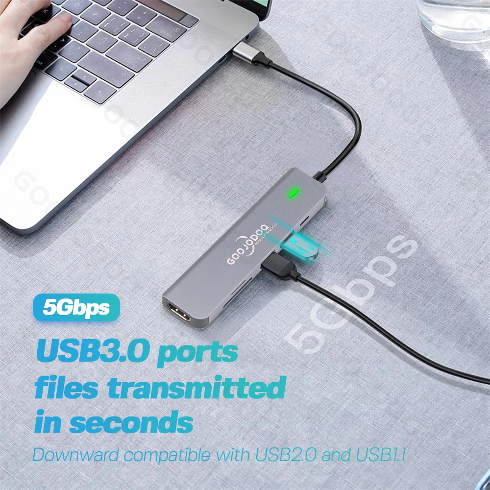 Док-станция 6 в 1 USB C/USB usb-хаб HDMI-совместимая док-станция для MacBook Pro Nintendo Switch 3 0