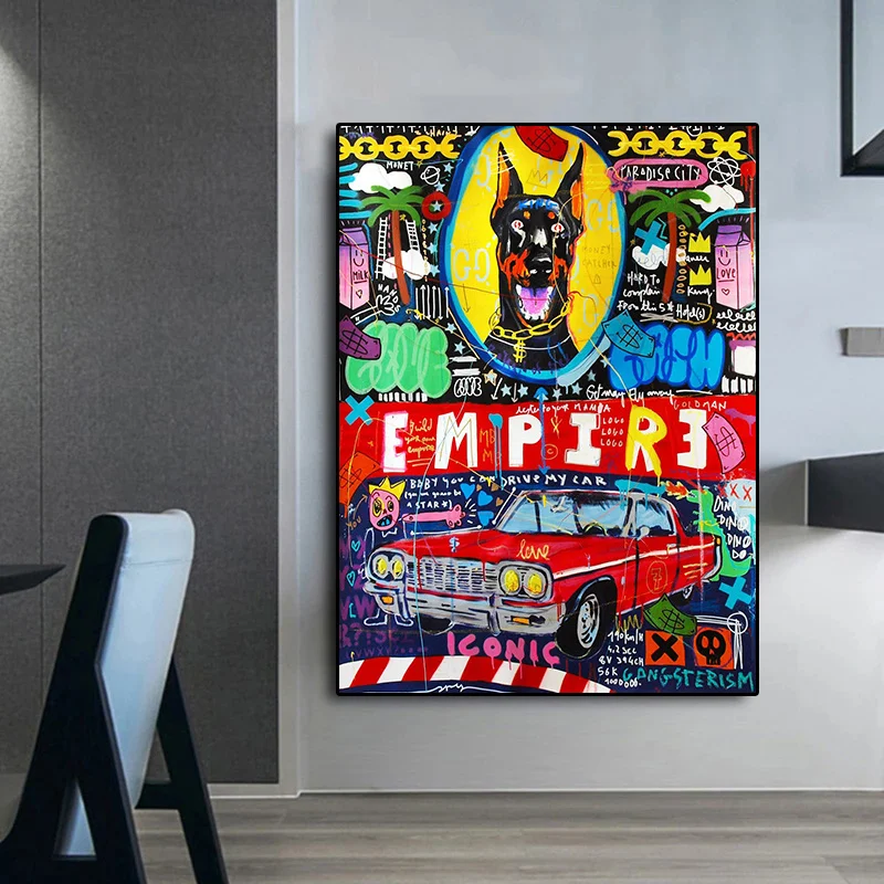 Graffiti Art Dog Red Car Love Cash Canvas Posters on The Wall Abstract Cartoon Decoration Painting Home Decor Picture (No Frame)
Graffiti Art Dog Red Car Love Cash Canvas Posters on The Wall Abstract Cartoon Decoration Painting Home Decor Picture (No Frame)